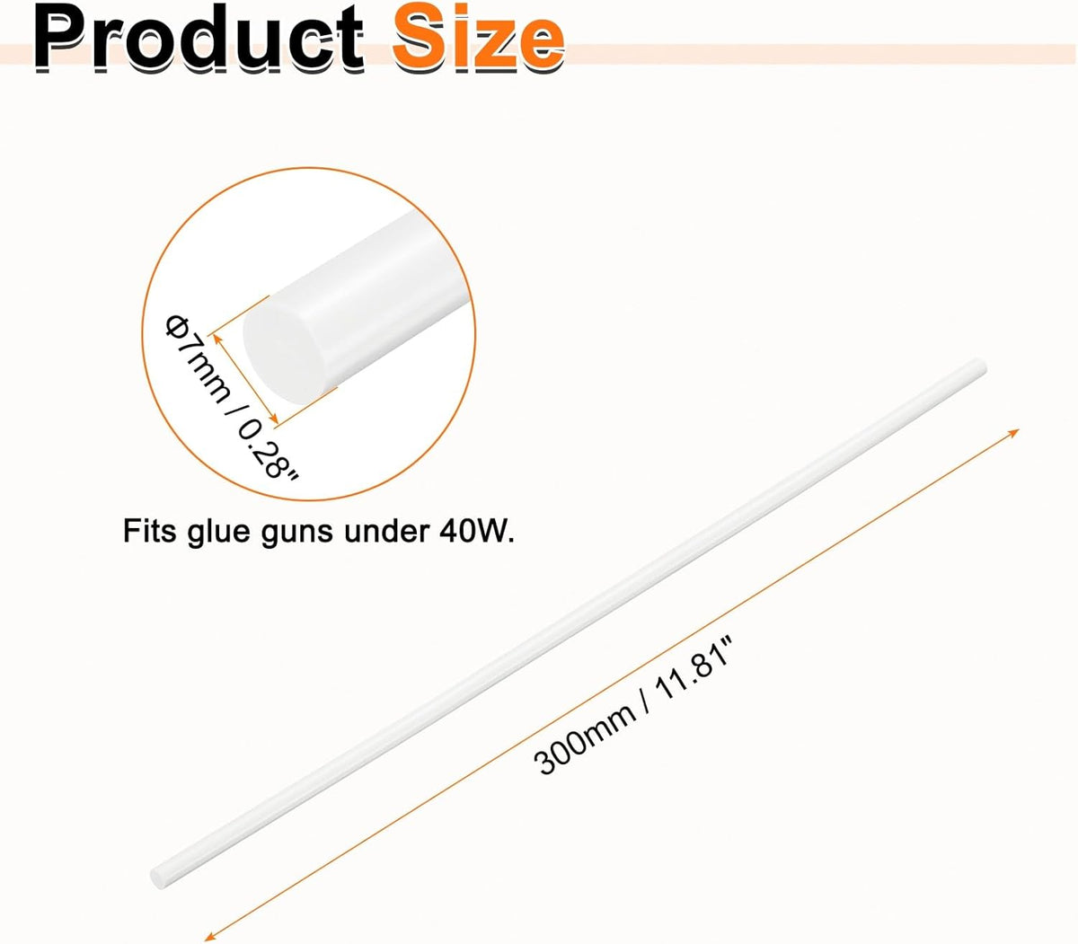 HARFINGTON 10pcs Hot Glue Sticks 0.28" Dia x 11.81" Long EVA Mini Hot Melt Adhesive Glue Stick for