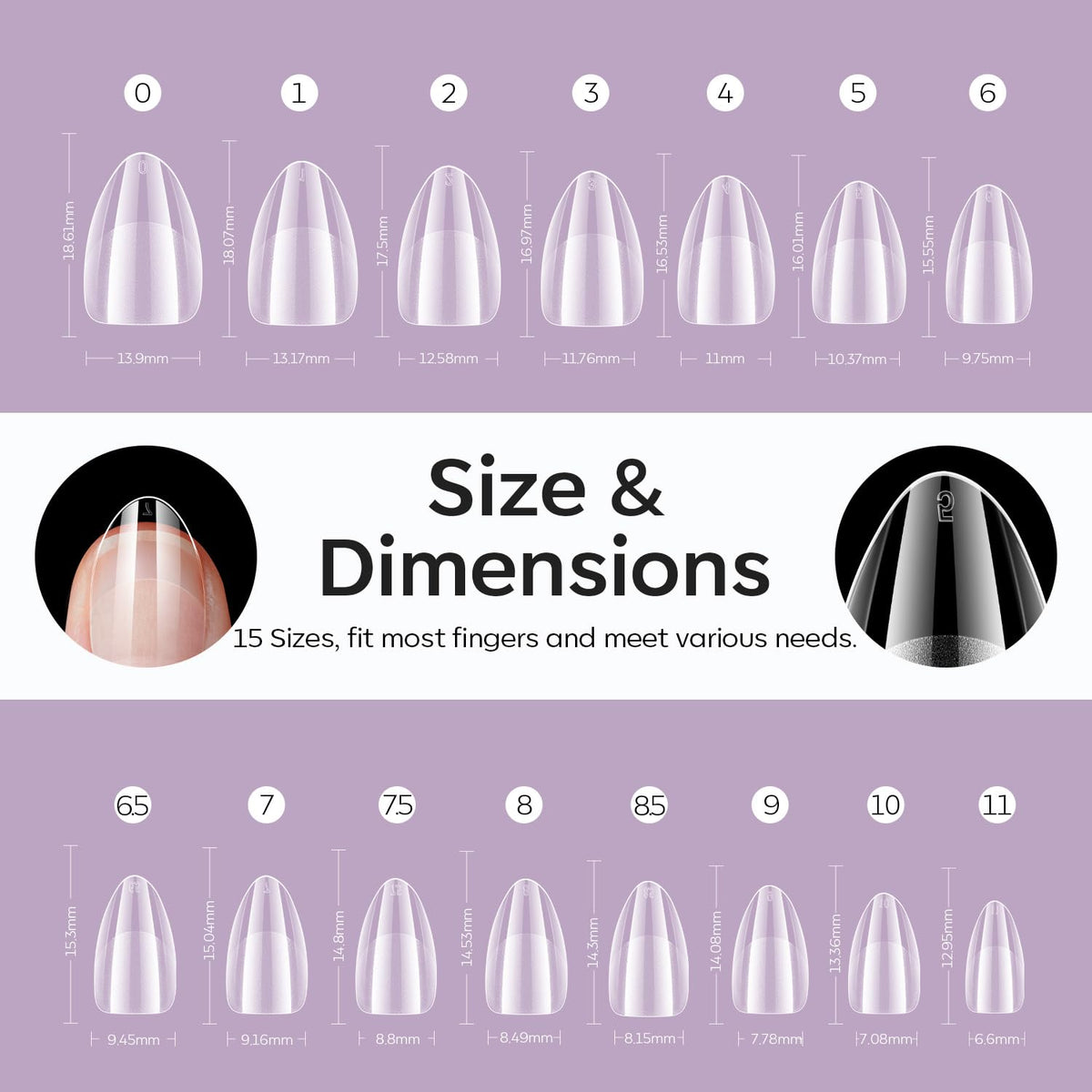Modelones Extra Short Almond Fake Nail Tips - 510Pcs Gel Tips Pre-shaped Half Matte Full Cover