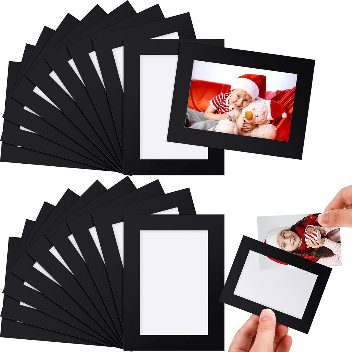 Soaoo 60 Pcs Magnetic Picture Frames Wallet Size 2.5 x 3.5 Inches Reusable Magnetic Photo Sleeves