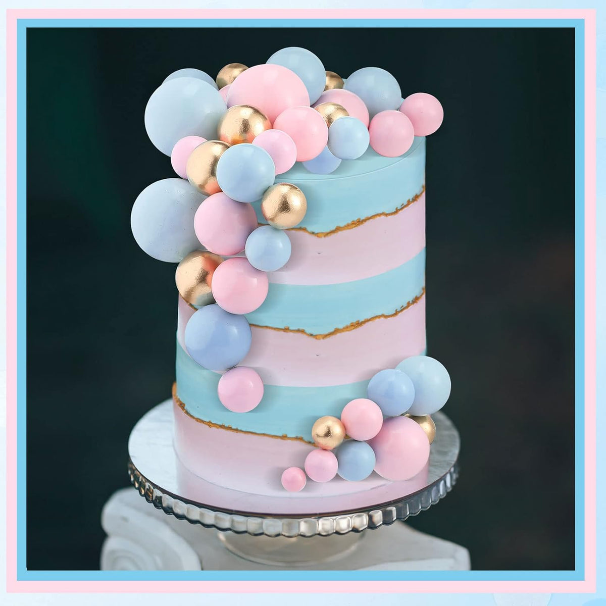 108 Pcs Balls Cake Topper DIY Cupcake Insert Foam Balloons for Cake Baking Wedding Anniversary