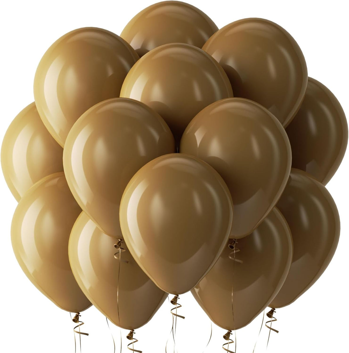 Bezente Brown Balloons Latex Party Balloons - 100 Pack 12 inch Round Helium Brown Balloons for