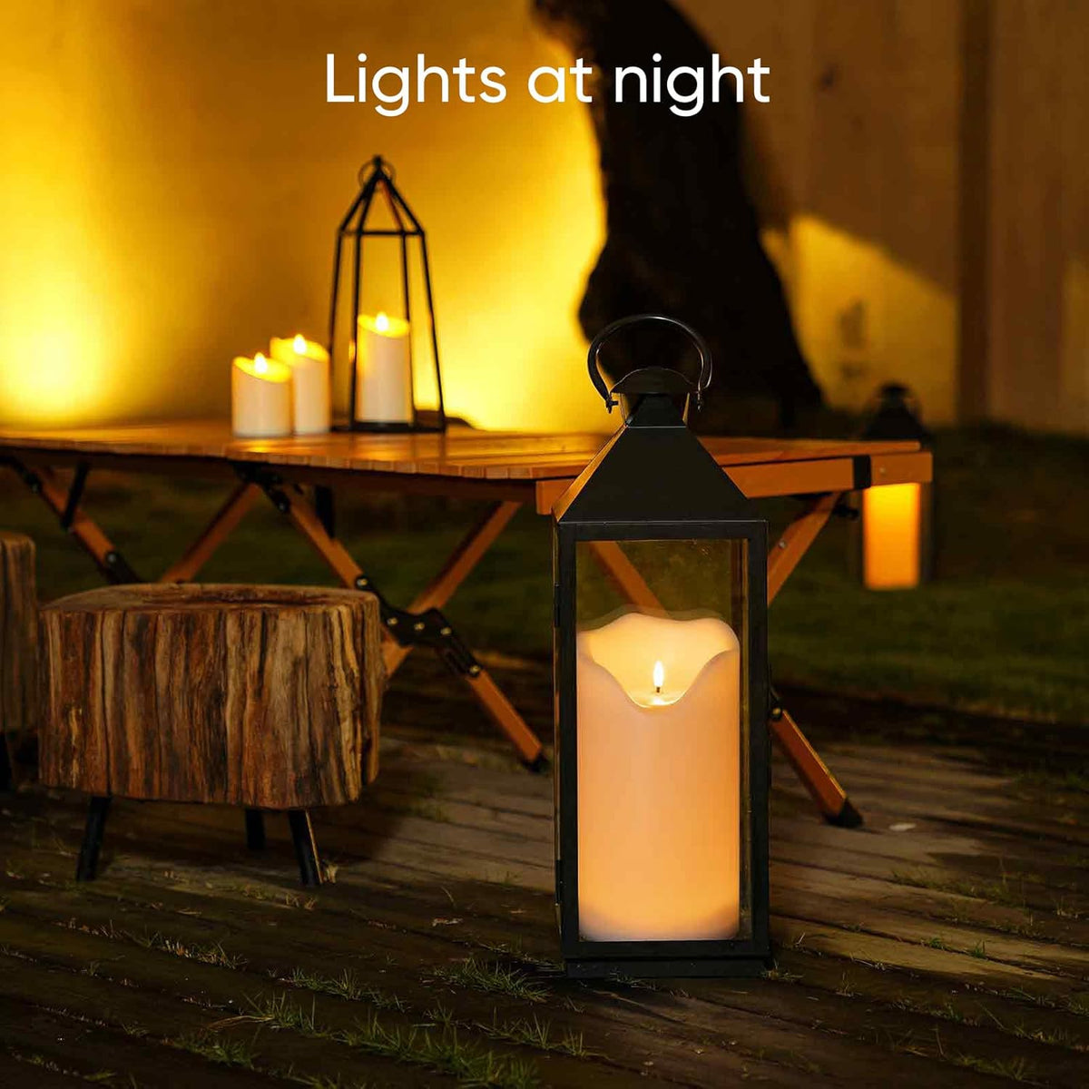 Homemory 6.3" x 12" Extra Large Outdoor Waterproof Candle with Auto 6-Hour Timer, White Plastic