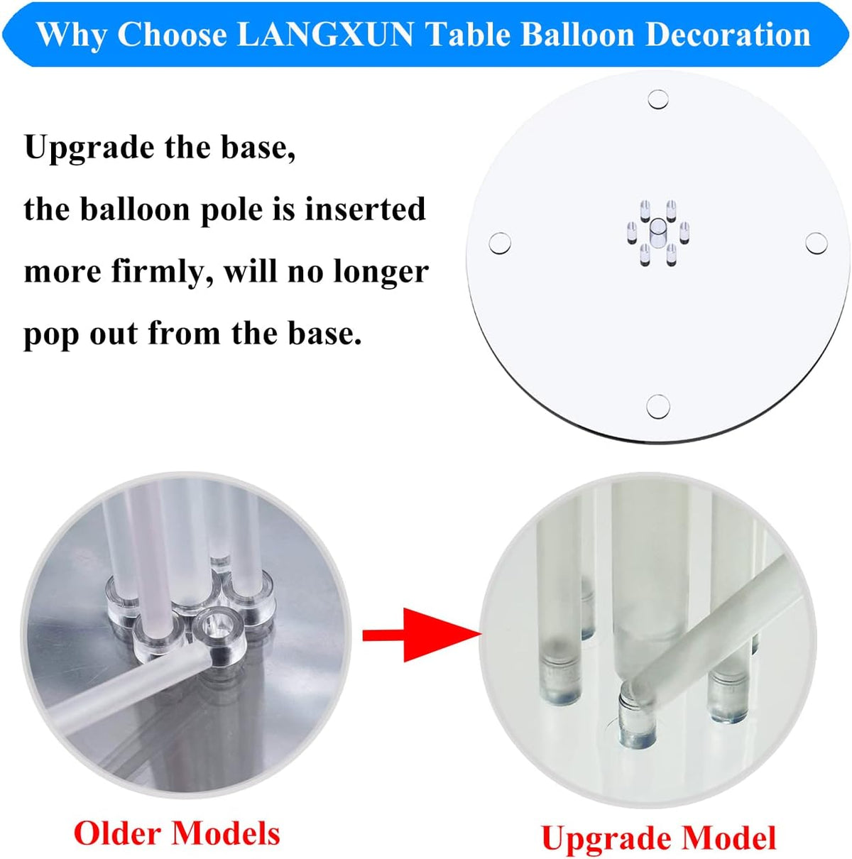LANGXUN 4 Pack 28" Height Table Balloon Stand Kit for Birthday Party Wedding Decorations, Balloons