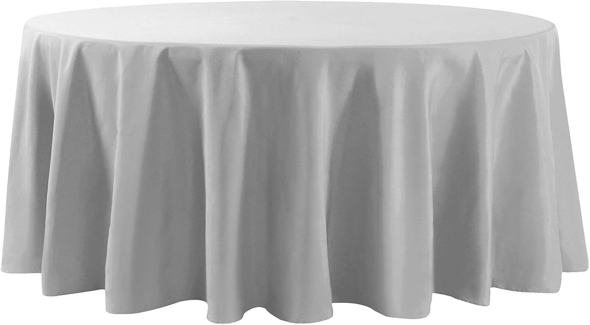 132 inch Round Tablecloth Washable Polyester Table Cloth Decorative Table Cover for Wedding Party