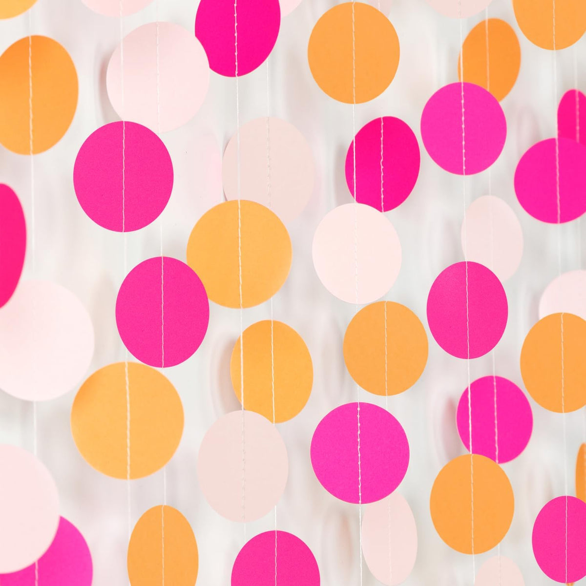 Hot-Pink Burnt-Orange Fall Party-Decorations Garland - 64Ft Birthday Baby Shower Paper Streamers