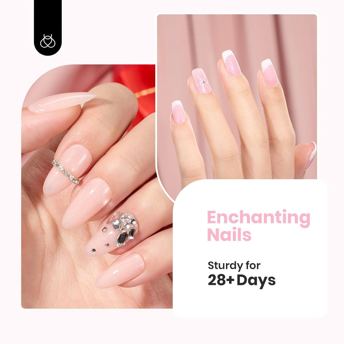 Beetles Rubber Base Color Gel Nail Polish Set 6 Colors Glitter Nude Pink Color Base 5 in 1 White