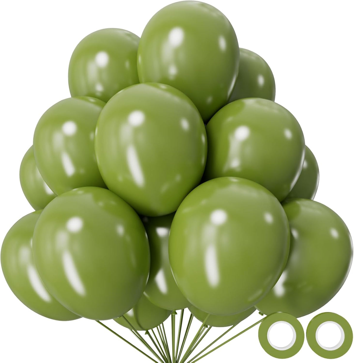 110pcs Olive Green Balloon 12 Inch, Olive Green Latex Balloons for Birthday Party Baby Shower