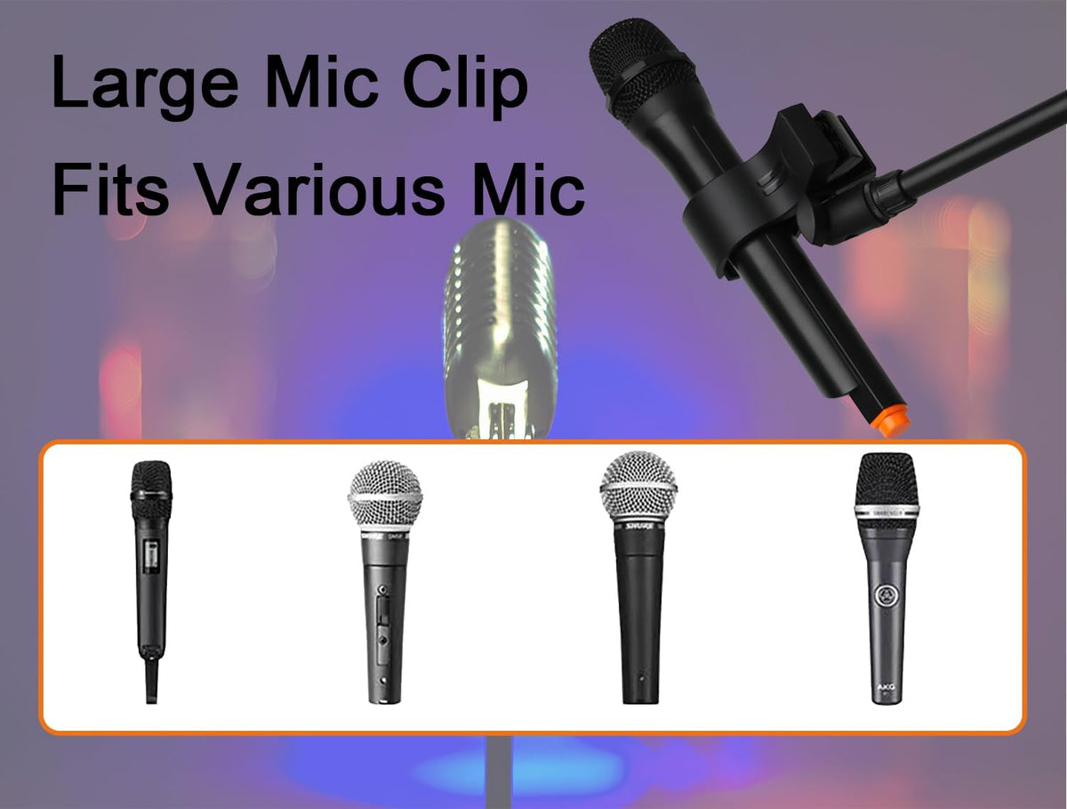 Mic Stand Floor with Boom Arm Microphone Stand with Heavy Weighted Base, Adjustable Height 25" to