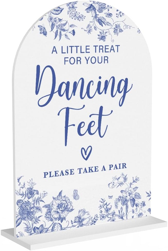 Acrylic Wedding Signs, Dusty Blue Wedding Decor, Blue Weddings Decor, Dancing Feet Signs for