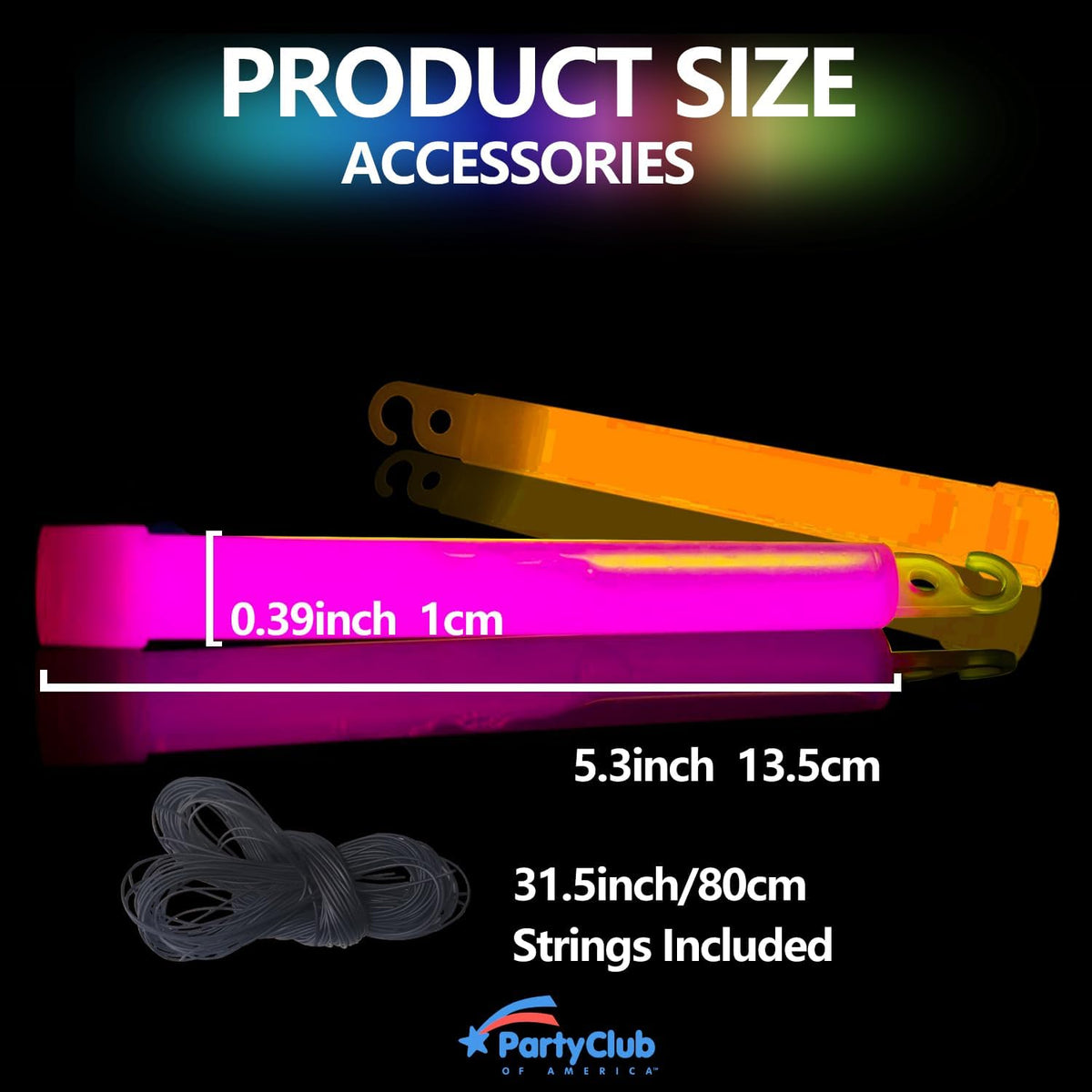 Premium Glow Fever Bulk Ultra Bright Multi Color Glow Sticks Emergency Light Sticks for Camping