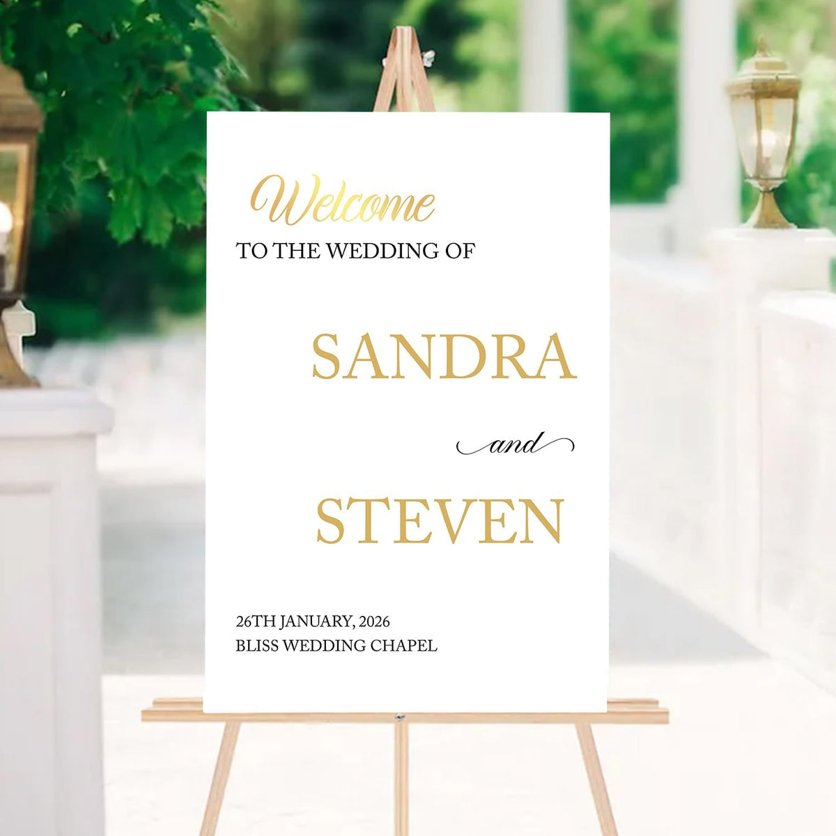 Personalized Modern Wedding Welcome Sign, Minimalist Printed Welcome Sign for Ceremony, Custom