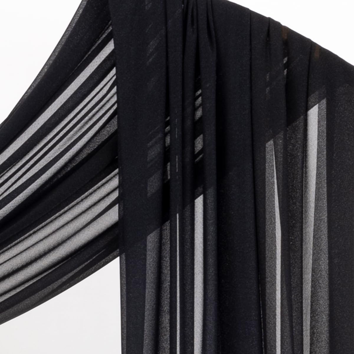 Socomi Black Sheer Gothic Wedding Draping Fabric 29" x 20Ft 4 Panel Outdoor Curtain Arch Drapes