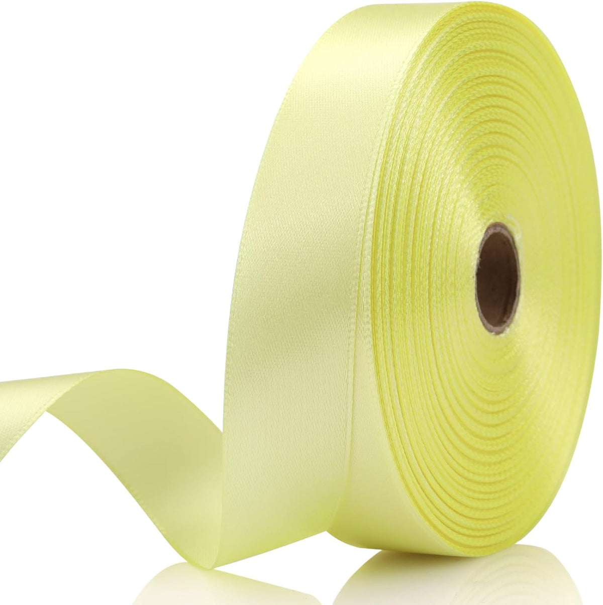 Rice Yellow Ribbon 7/8 Inch 60 Yards Satin Craft Ribbon-Single Face Polyester Ribbon for Handmade