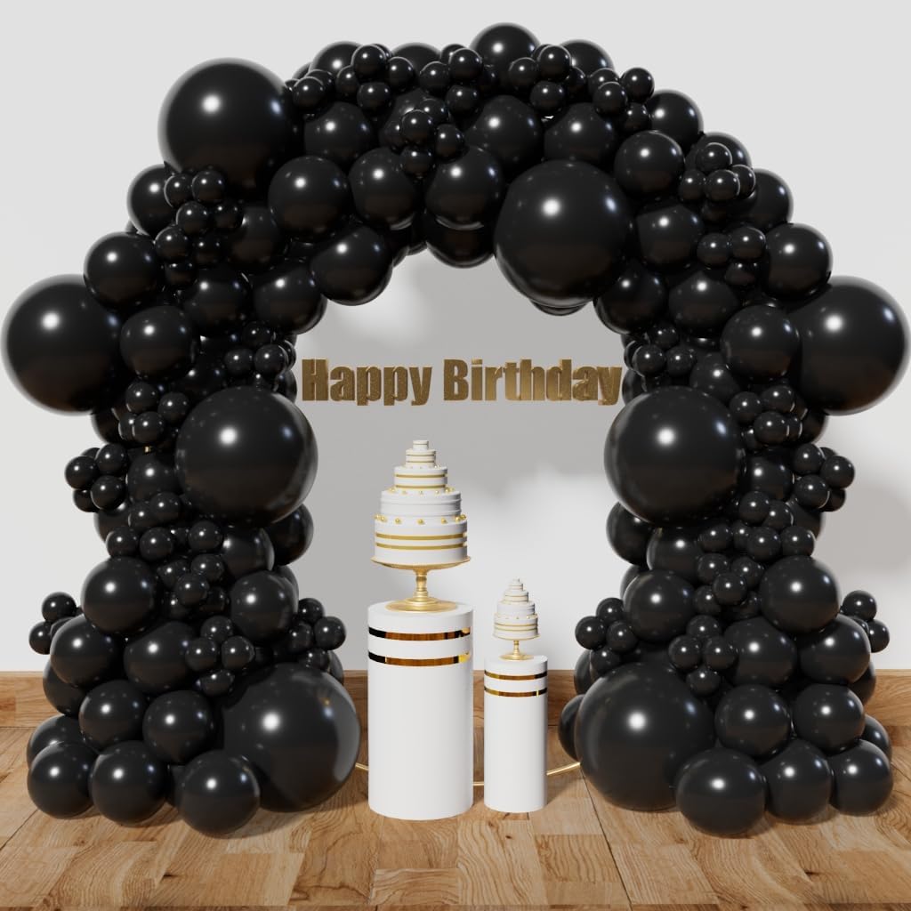 KAWKALSH Black Balloon Arch Kit 111Pcs 18 12 5 Inch Latex Party Balloons Garland for Birthday Baby