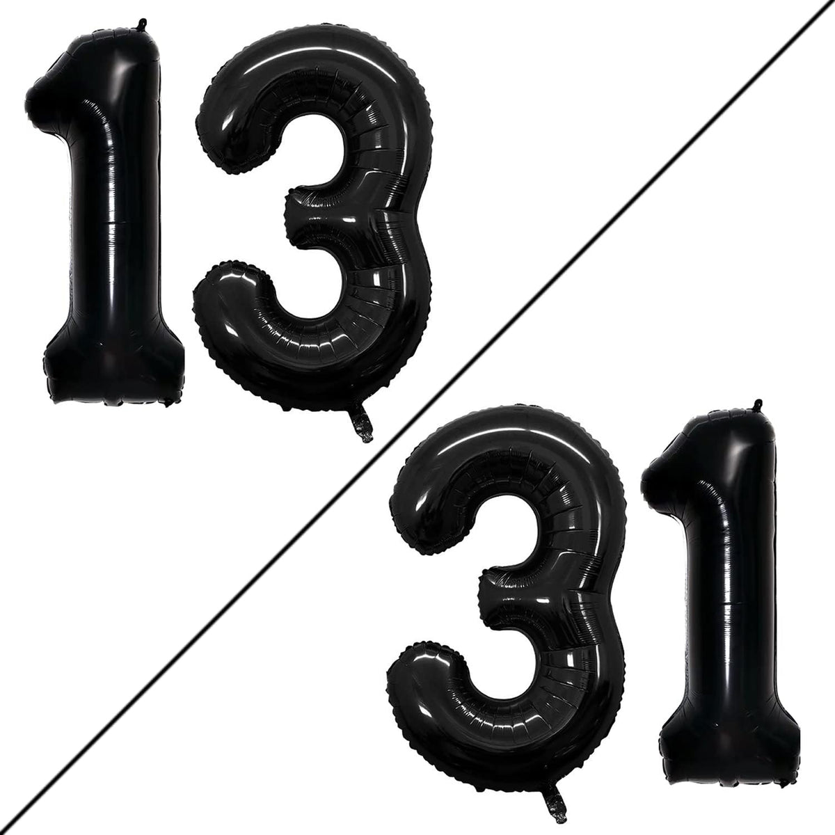 GOER Number 13 Balloons for 13th Birthday Sweet 13 Party Decorations,42 Inch Jumbo Foil Helium 31