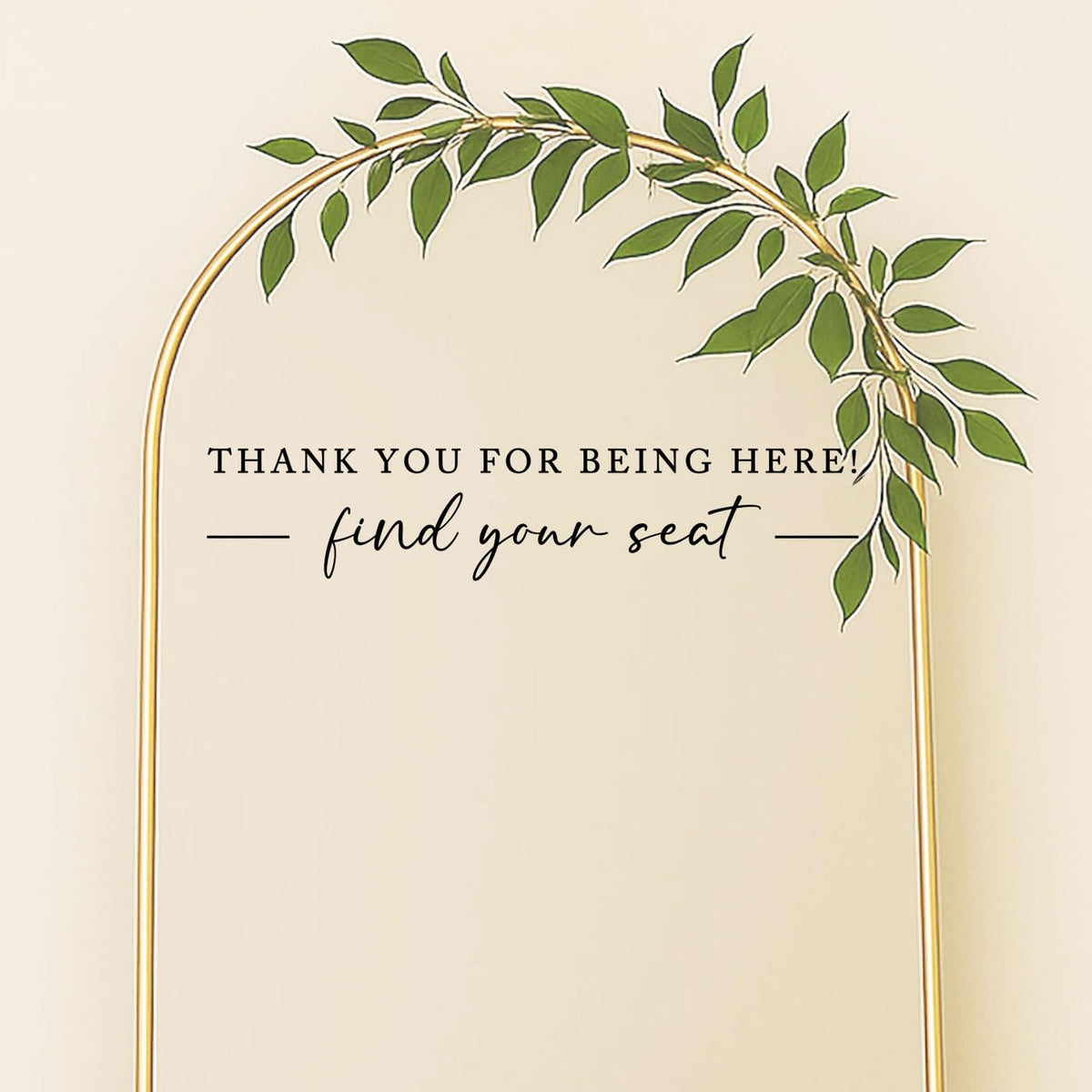 Seating Chart Sign, Wedding Mirror Decal, Thank You for Being Here Find Your Seat, Wedding Seating