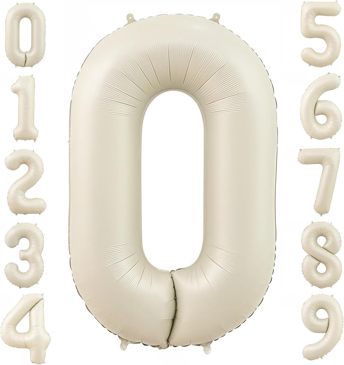 Cream 0 Balloon Number 40 Inch Cream White Number 0 Balloon Helium Mylar 0 Balloon for Birthday