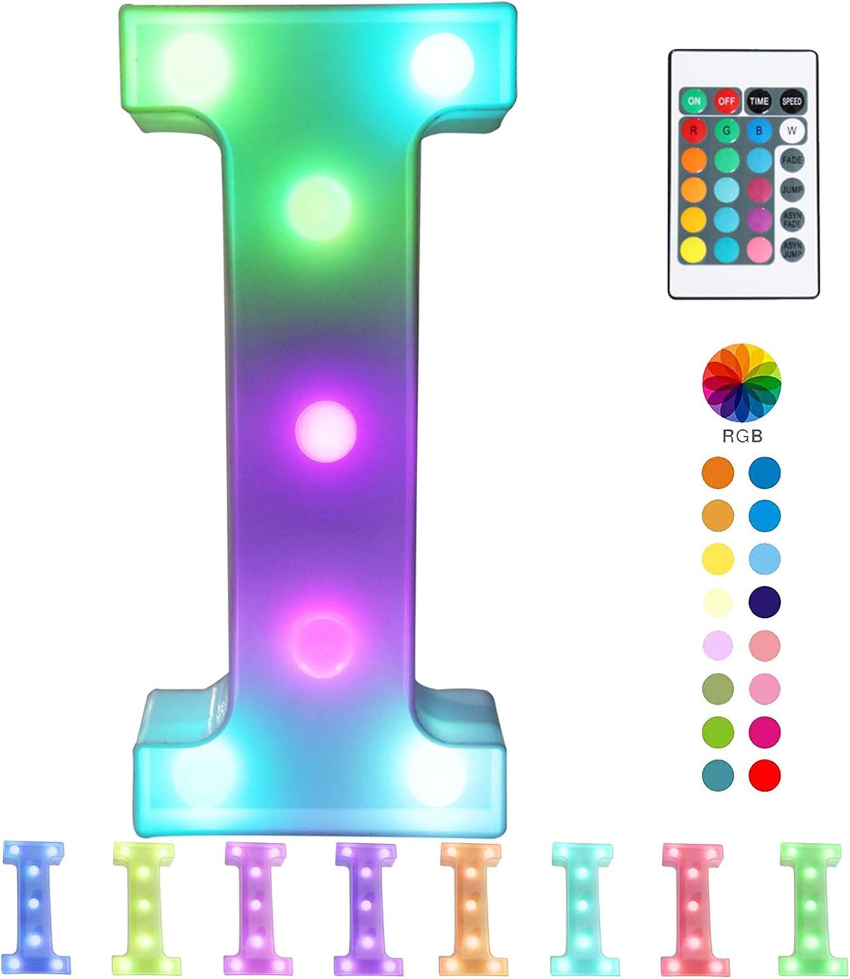 Pooqla Colorful LED Marquee Letter Lights with Remote – Light Up Marquee Signs – Party Bar Letters