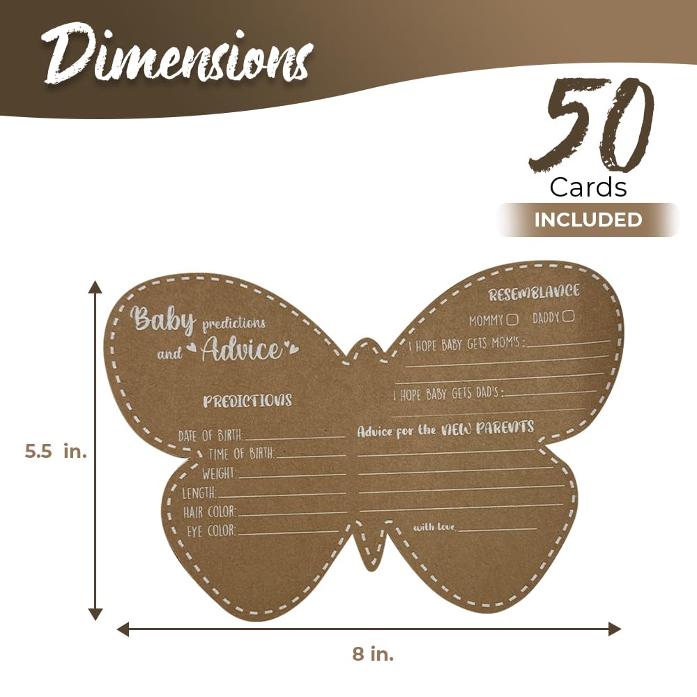 Butterfly Baby Shower Decorations - Baby Shower Advice Cards for Parents to Be- Baby Shower Games