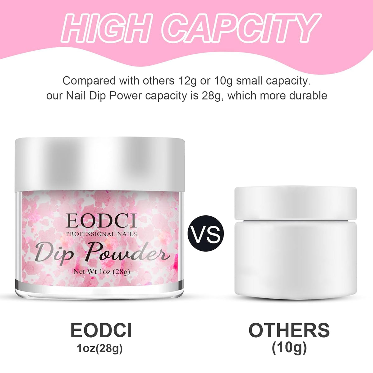 Dip Powder Glitter Pink Color, 1 Oz/28g Dipping Powder French Nail Art Starter Manicure Salon DIY
