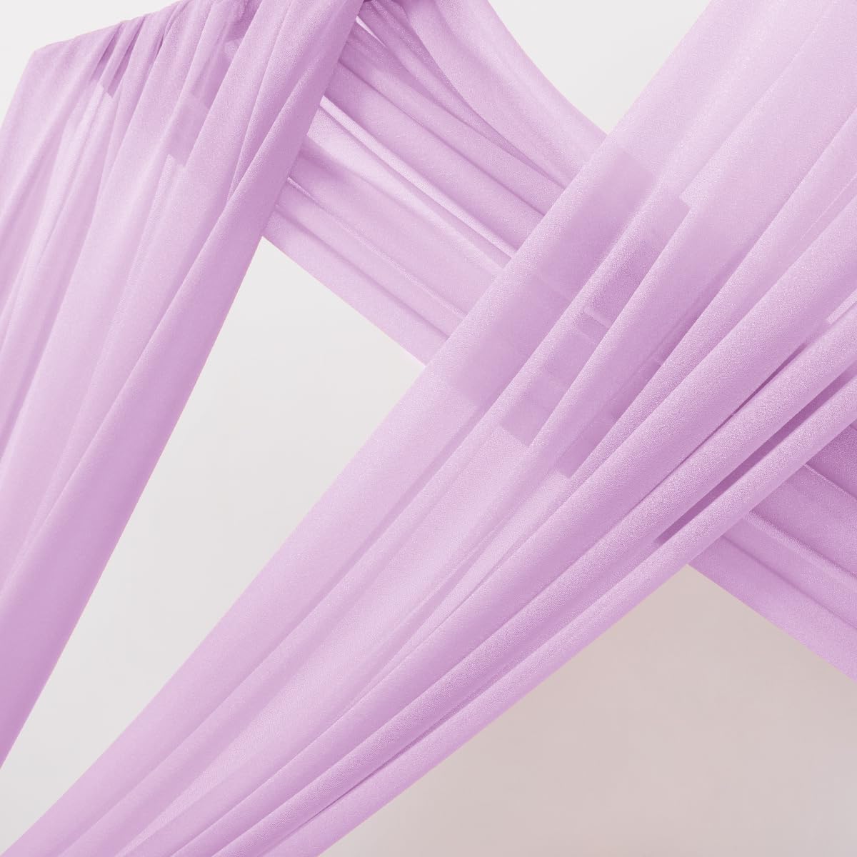 MLMC Lilac Purple Wedding Arch Draping Fabric 2 Panels 29" x 20 FT Extra Long Lavender Gauze Drapes
