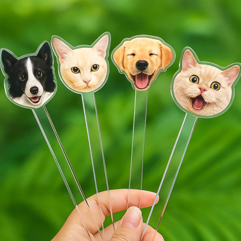 Personalized 50 pcs Double-Sided Wedding Pet Stir Sticks, Custom Dog/Cat/Face/Logo Drink Stirrers