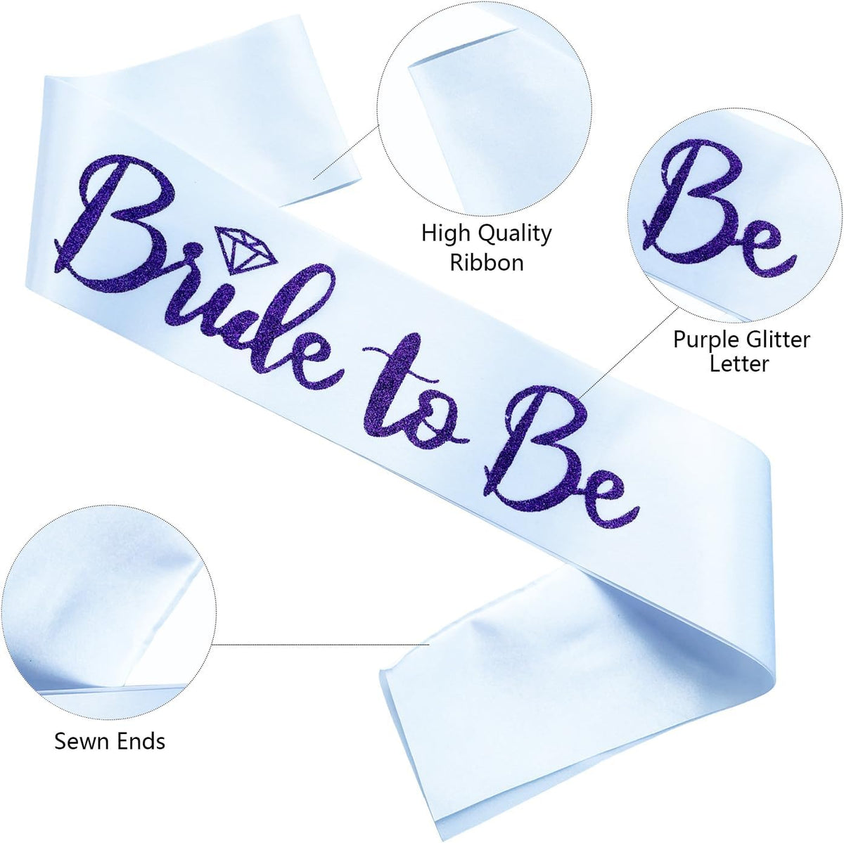 Bride to Be Sash, Bachelorette Party Sash for Bridal Shower Wedding Party Favors Accessories