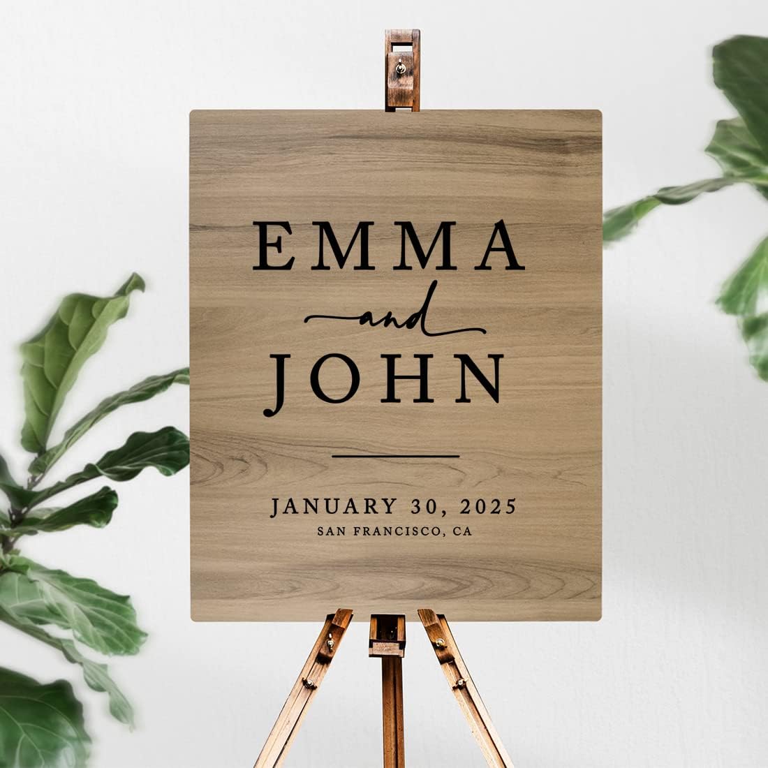 Andaz Press Large Wooden Welcome Sign for Wedding Rustic Welcome Sign 16" x 20" Custom Names Date &