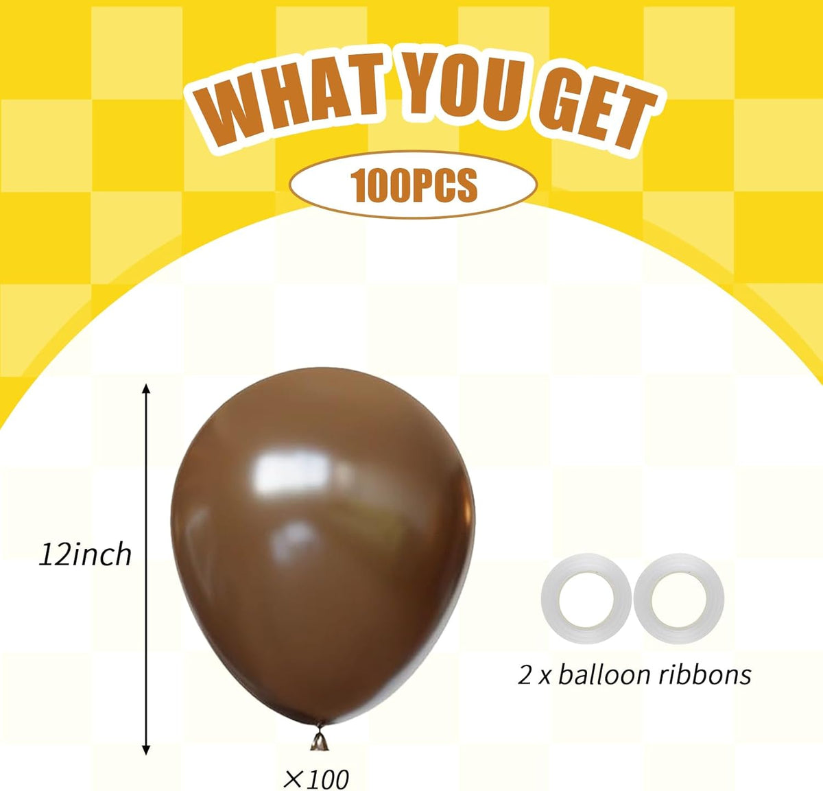 100pcs Dark Brown Balloons 12inch Neutral Brown Party Latex Balloons for Birthday Bear Baby Shower
