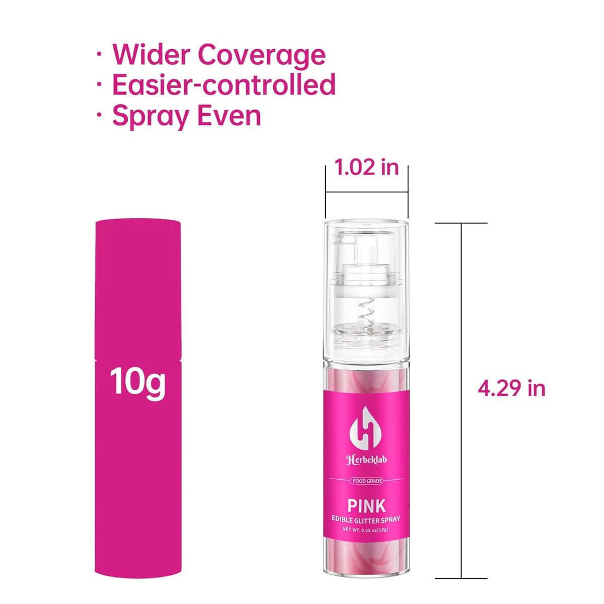 Pink Edible Glitter Spray - 10g Edible Pink Glitter for Cakes Food Grade Shimmer Powder Cake