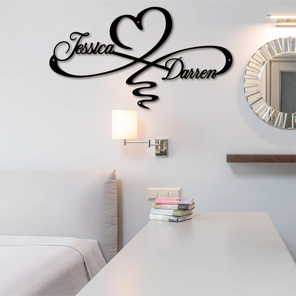 Personalized Infinity Symbol, Metal Love Sign, Love Sign Infinity Heart Sign Metal Wall Decor