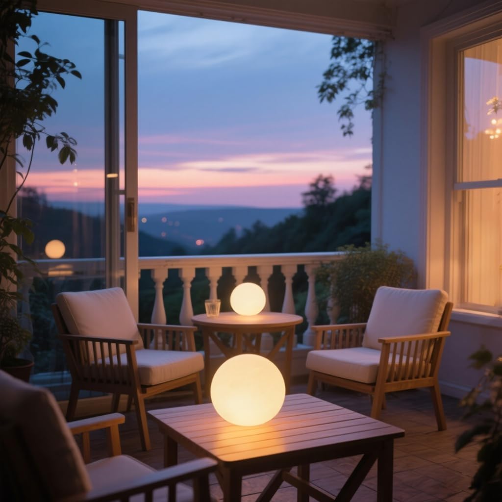 LED Night Light Ball Globe Lamp with Remote 8 Inch 16 RGB Colors Dimmable Mood Lights Rechargeable