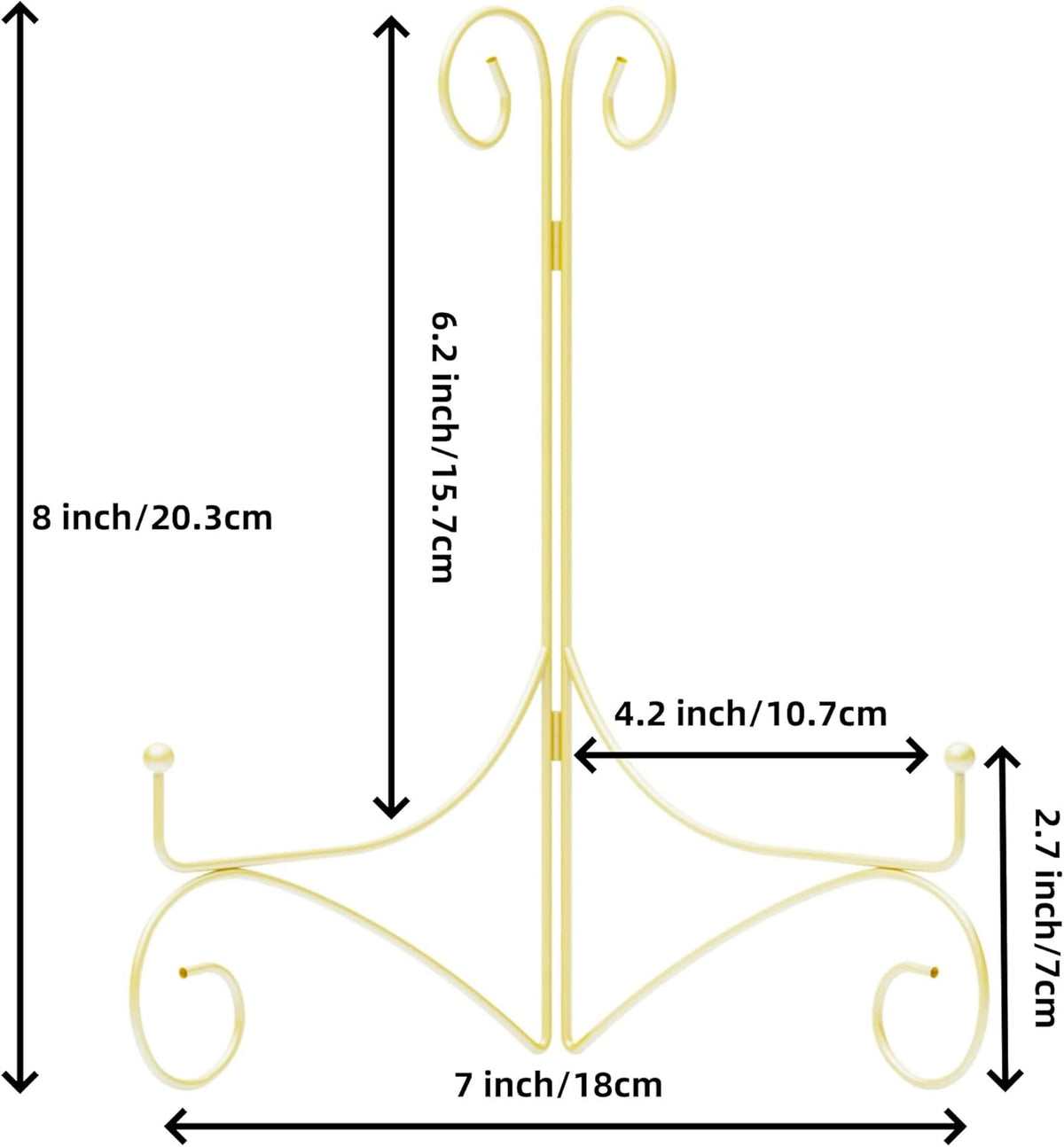 Plate Display Stands with Hinged Folding Design, 8 Inch Picture Frame Stand for Tables, Decorative