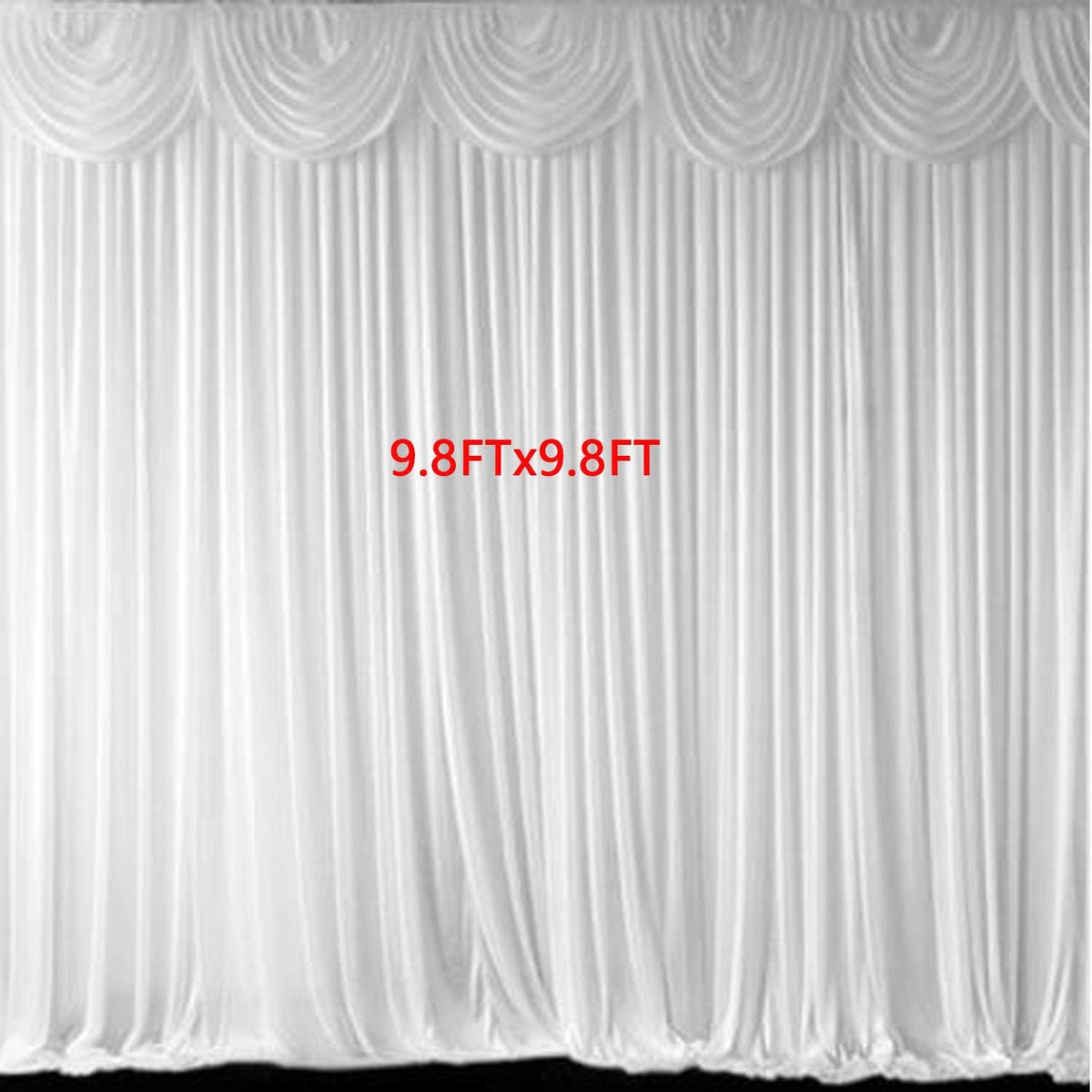 MYOYAY Luxury Ice Silk Backdrop Curtains 10x10ft Wedding Stage Backdrop Drapes Silk Fabric Curtain