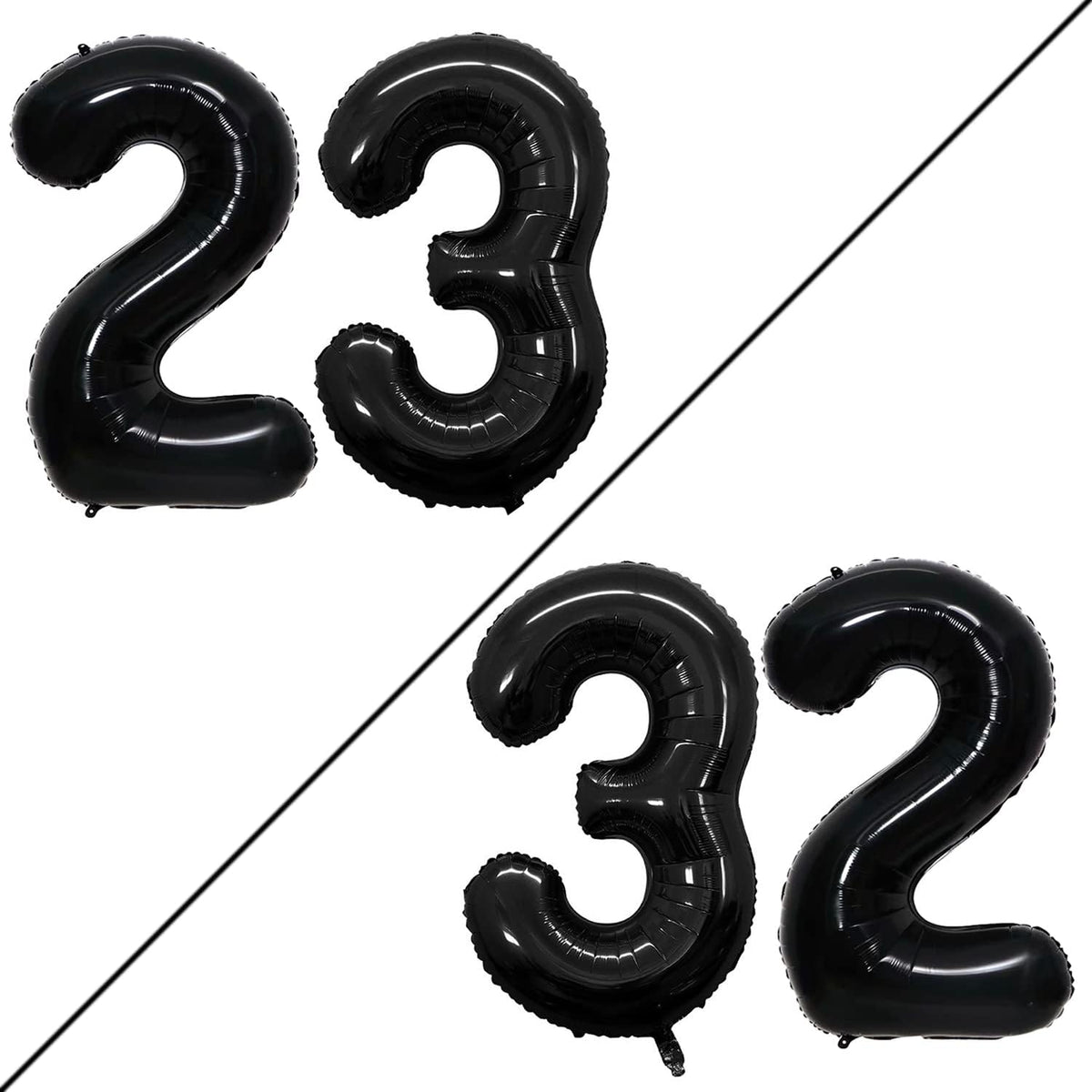 GOER Number 23 Balloons for 23rd Birthday Party Decorations,42 Inch Jumbo Foil Helium 32 Balloons