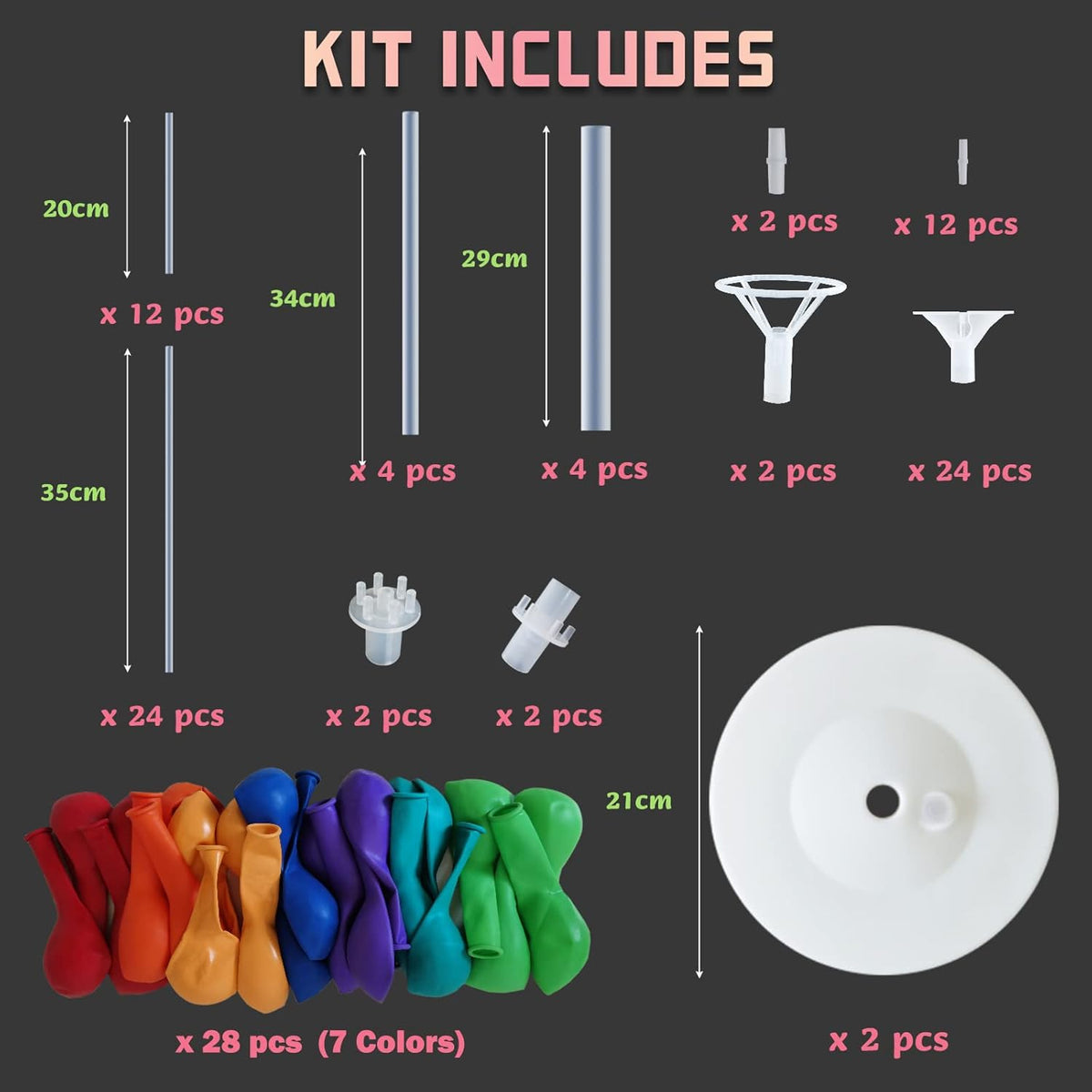 Balloon Column Kit for Floor - Set of 2, Balloon Tower Backdrop Decoration with Stand, Base and