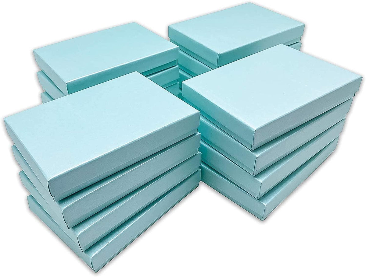 TheDisplayGuys - 25-Pack #53 Kraft Paper Cardboard Gift Boxes/Jewelry Cases w. Cotton Padding & Lid