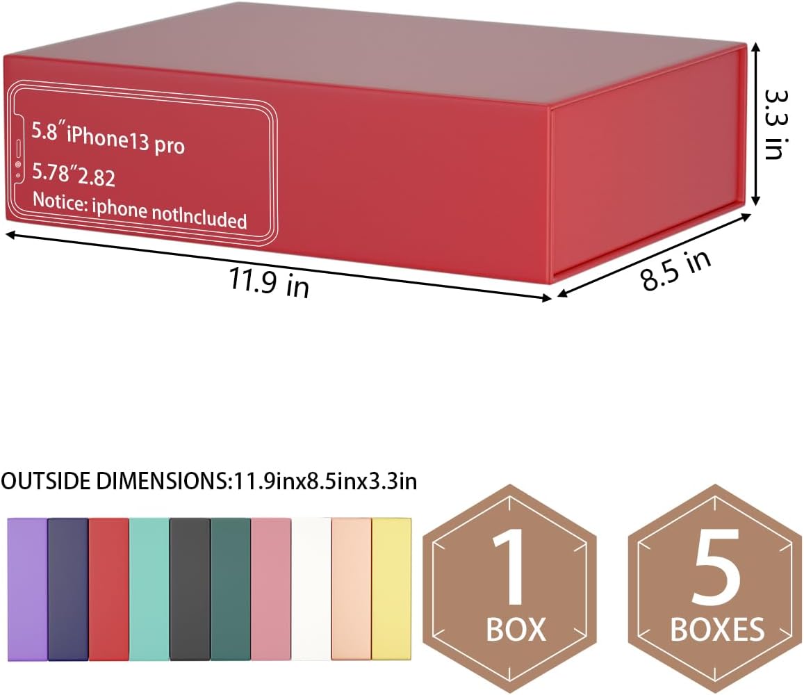 Gift Boxes 11.9" x 8.5" x 3.3" with Magnetic Closure Lid Boex for Presents,Bridesmaid Gifts