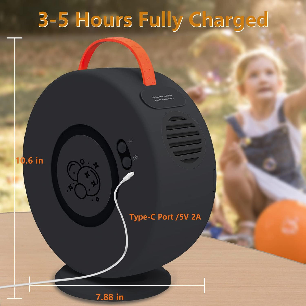 Bubble Machine Automatic Bubble Blower for Kids Toddlers Rechargeable Battery Portable Bubble Maker