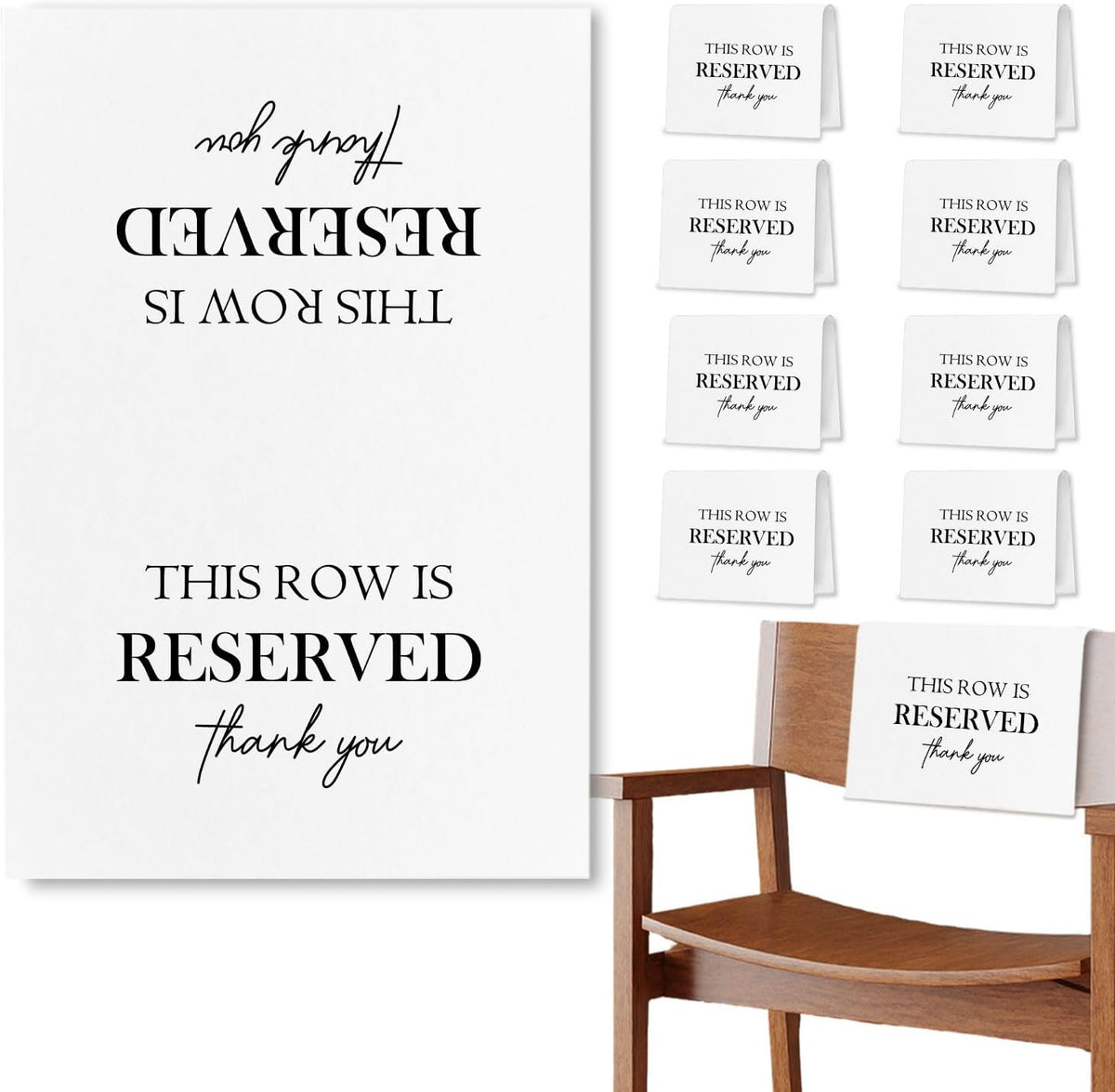 Reserved Seating Chair Signs, This Row Is Reserved Pew Cloths Seating Placeholder for Church Pews