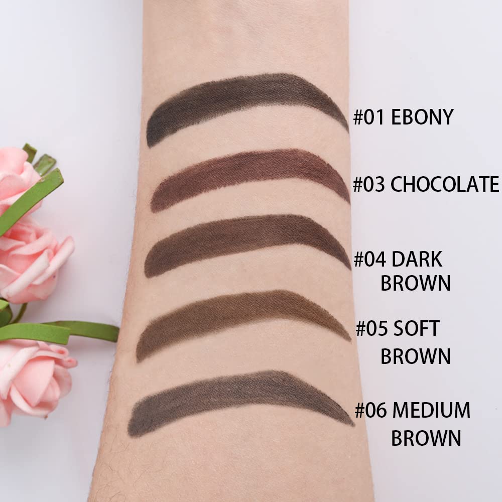 evpct Chocolate Eyebrow Powder Pomade Gel Shaper Makeup Kit with Dual-ended Brush, Eyebrow Stencils