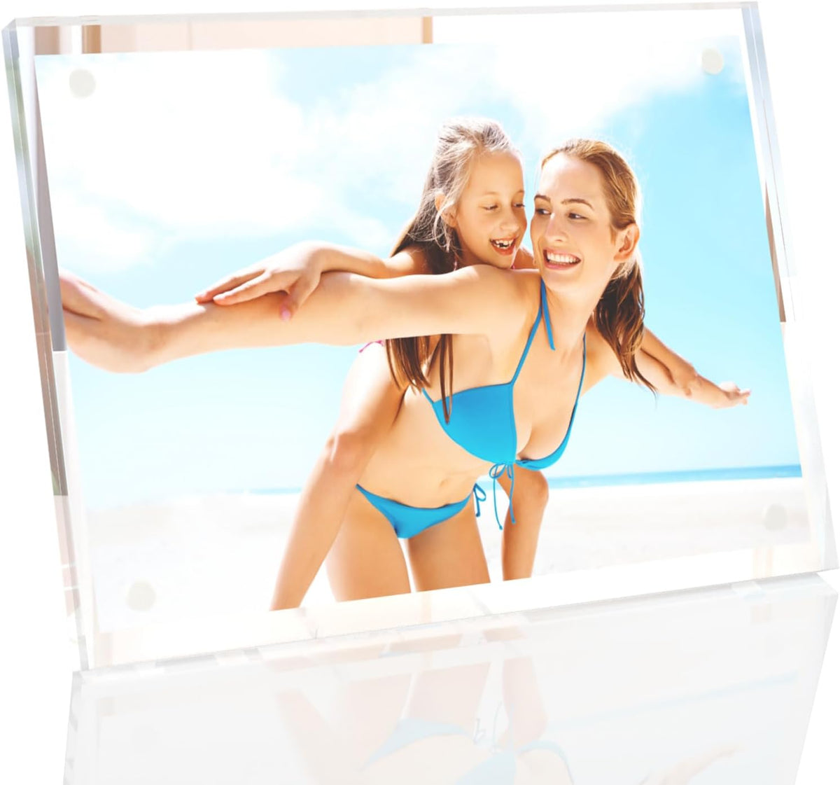 HELPLEX Picture Frames, 1 Pack 4x6 inch Acrylic Picture Frame Clear 4 x 6 Photo Frames Magnetic