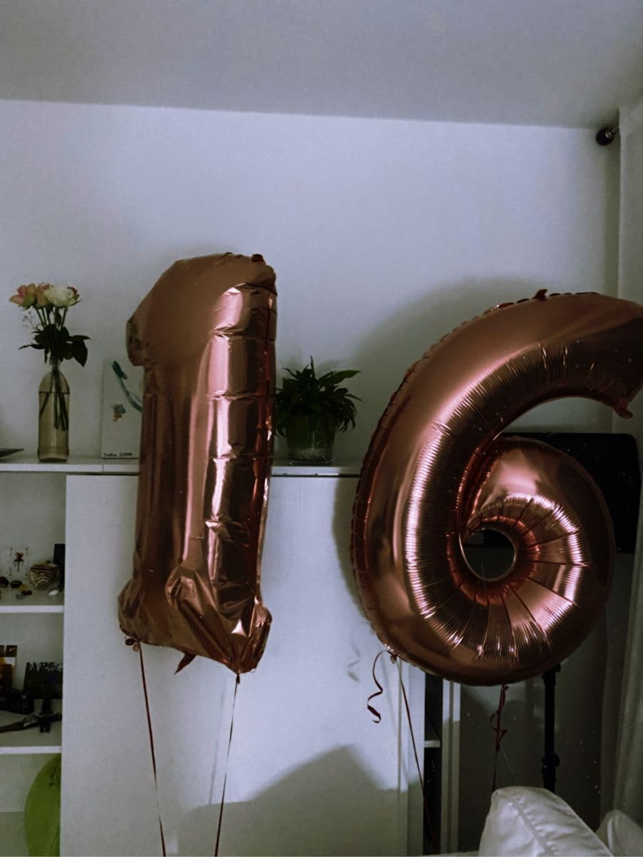 40 Inch Dark Brown Mylar Foil Number 6 Birthday Balloon, Digital Balloons for 6 16 Boy Girl Party