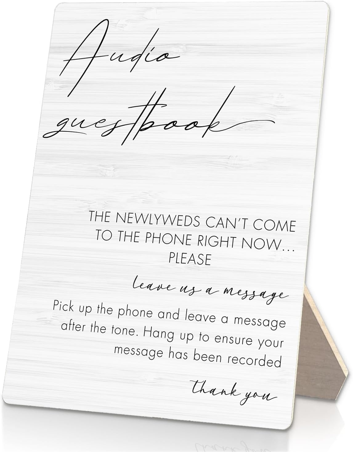 Audio Guestbook Sign, Wedding Guestbook Wooden Sign Stand 5x7inch, Message Audio Guest Book Wedding