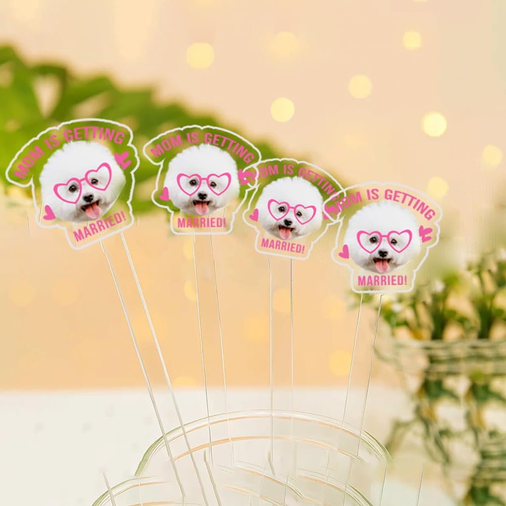 Custom 50 Pcs Double-Sided Wedding Pet Stir Sticks, Personalized Dog Cat Stir Stick, Acrylic