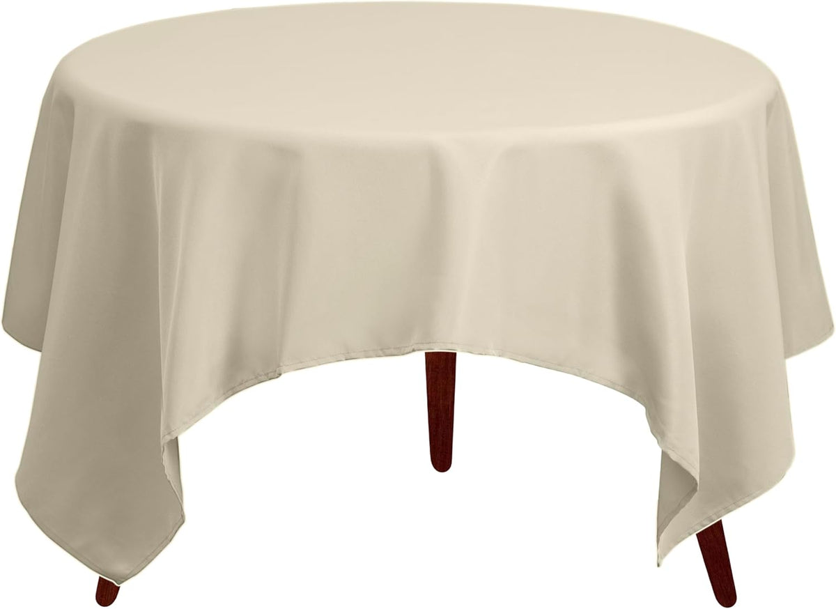 Gee Di Moda Square Tablecloth - 70 x 70 Inch Ivory Table Cloth for Medium Square or Round Tables