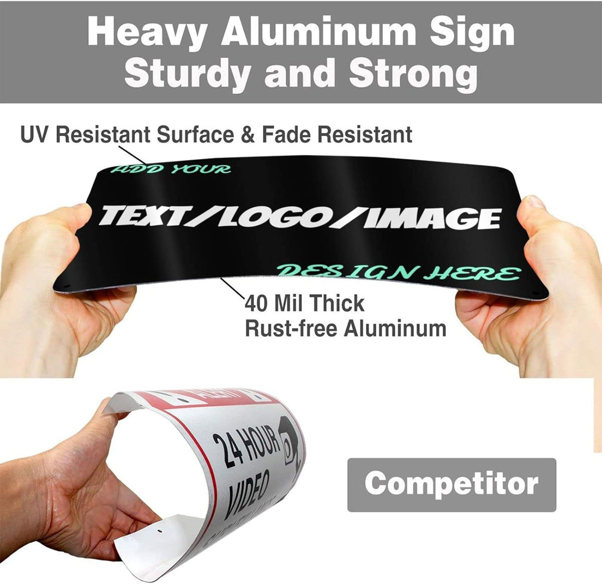 Custom Signs Outdoor Metal Sign - 12 x 8 Customized Personalized Aluminum for Office, Home