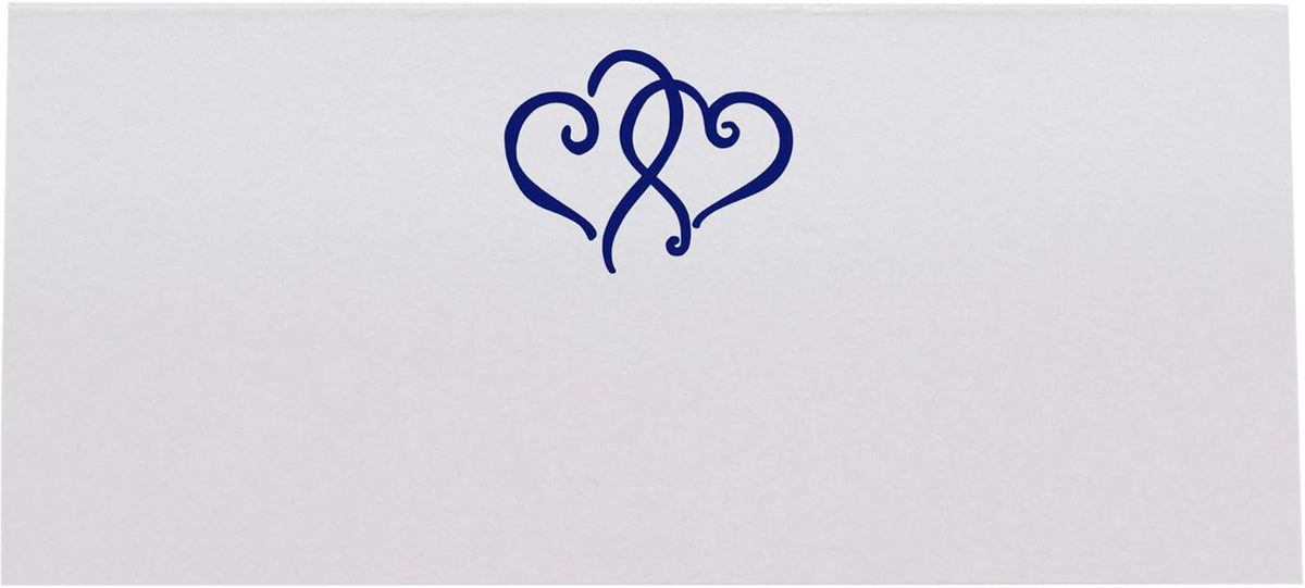 Linked Hearts Place Cards, Navy (Choose Color), Set of 60, Pre-cut and Scored - Wedding, Party