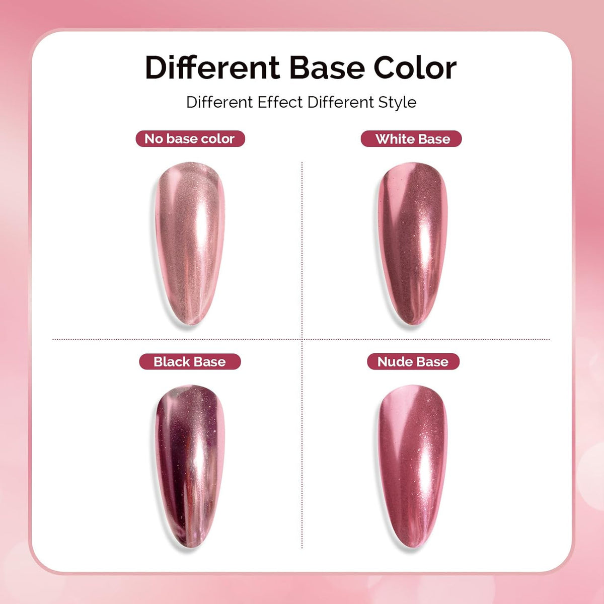 MelodySusie Pink Chrome Nail Powder for Gel Nails,Metallic Mirror Effect Pigment Stylish Fine