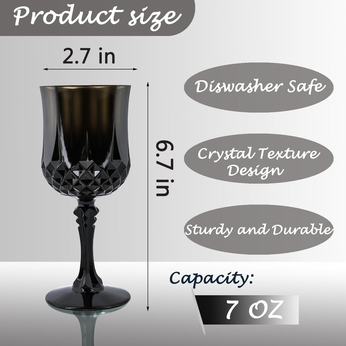 Plastic Wine Glasses，Plastic Goblets Vintage Style Cordial Drinking Glasses for Wedding Reception